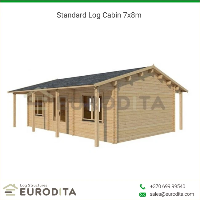 2018 Best Selling Prefab Standard Log Cabin 7x8m At Attractive