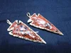 Mahogany Obsidian 2inch Gold Electroplated Arrowhead Pendant : Wholesale Electroplated pendants