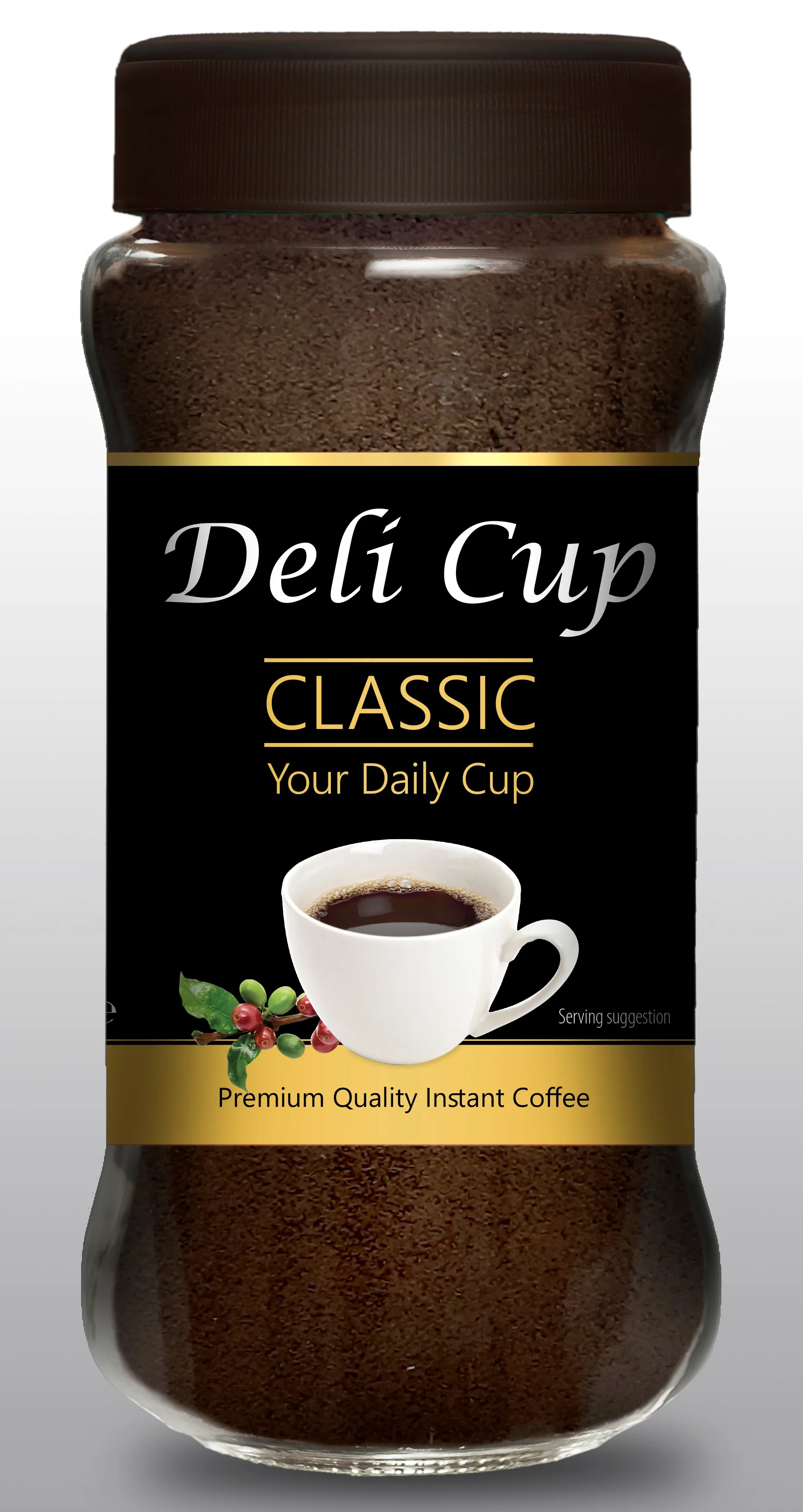 100% pure spray dried instant soluble coffee powder