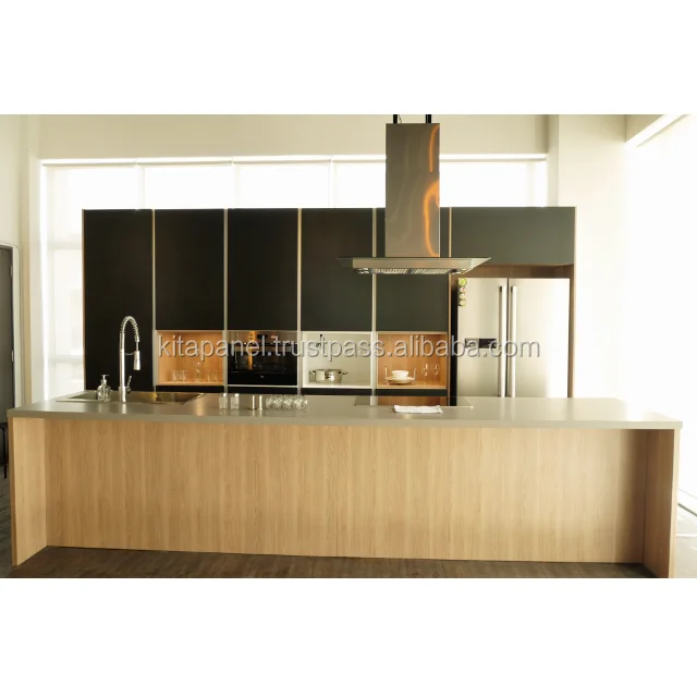 Built In Modern High Quality Kitchen Cabinets With Mdf Door Panels