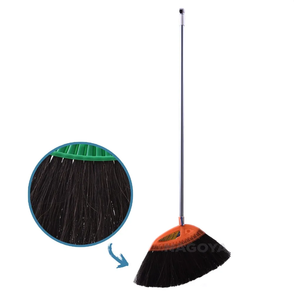 Cheap Plastic Long Handle Broom With Deluxe Palm Fiber Wholesale