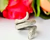 Snake Wrap Reptile boa silver rattle Fertility serpent Lizard Jewelry Cobra Viper ring