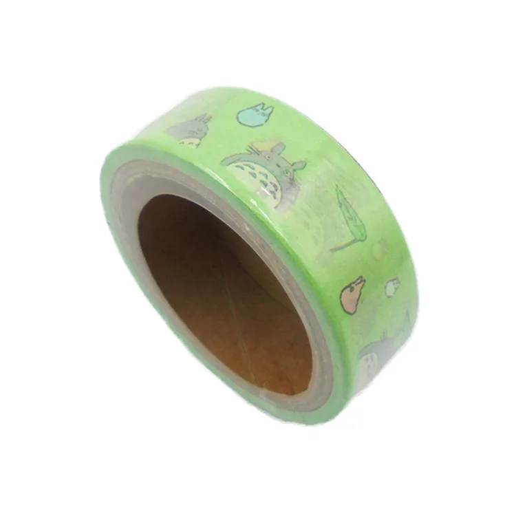 Custom unique design DIY green color totoro pattern washi tape