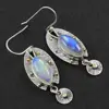 Israeli design rainbow moonstone gemstone 925 sterling silver jewelry wholesale fashion earring