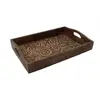 Hand Crafted Solid Mango Wood Serving Tray Engraved Tree Of Life Design Distressed Antique Appearance Serving Tray