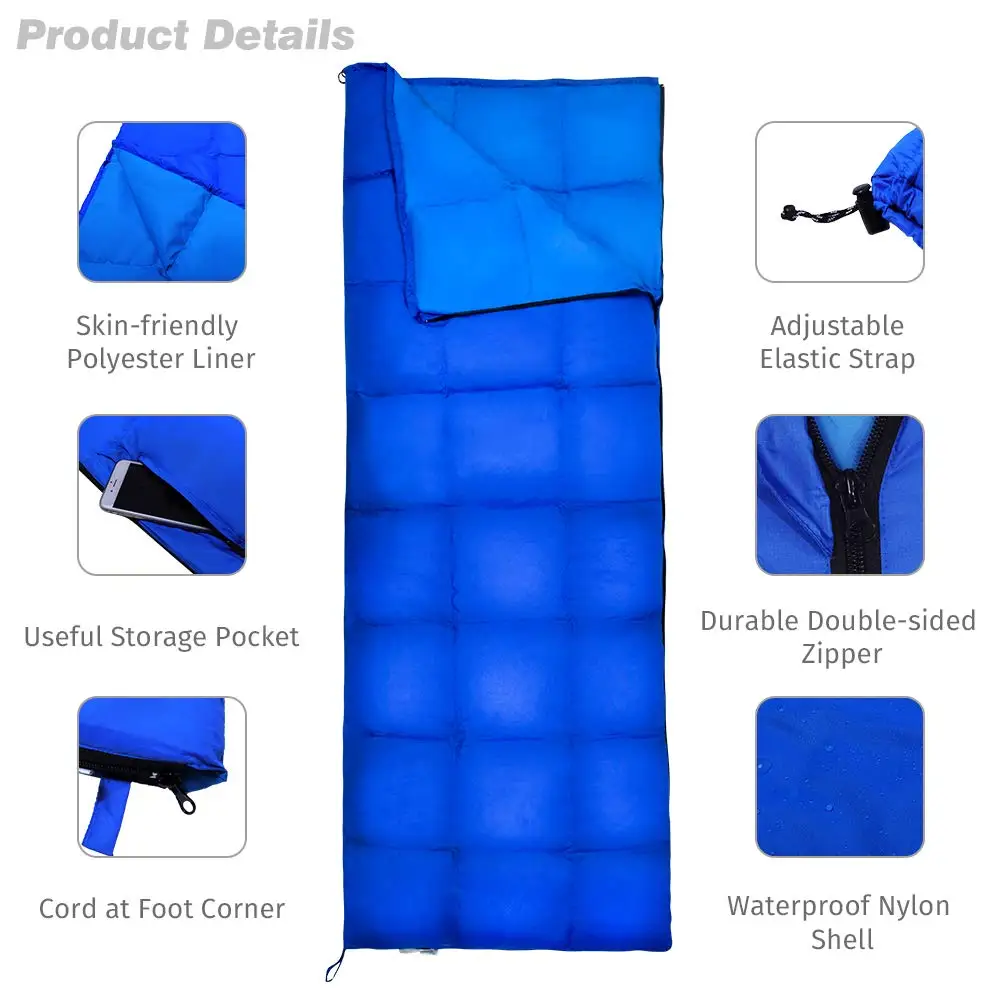 Ultralight Down Sleeping Bag With Portable Stuff Sack For Indoor