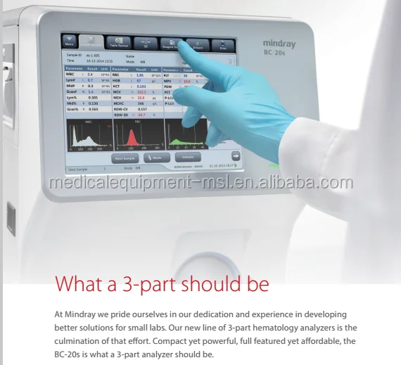 Mindray CBC blood test machine auto hematology analyzer Mindray BC 20s