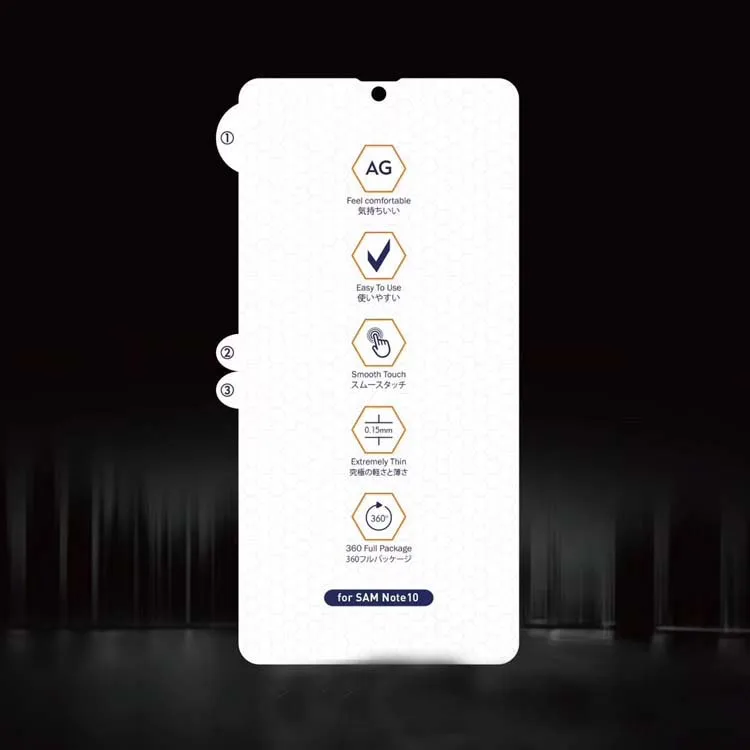 

AG matte unbreakable membrane TPU film for Samsung Galaxy Note 10 film, Transperant