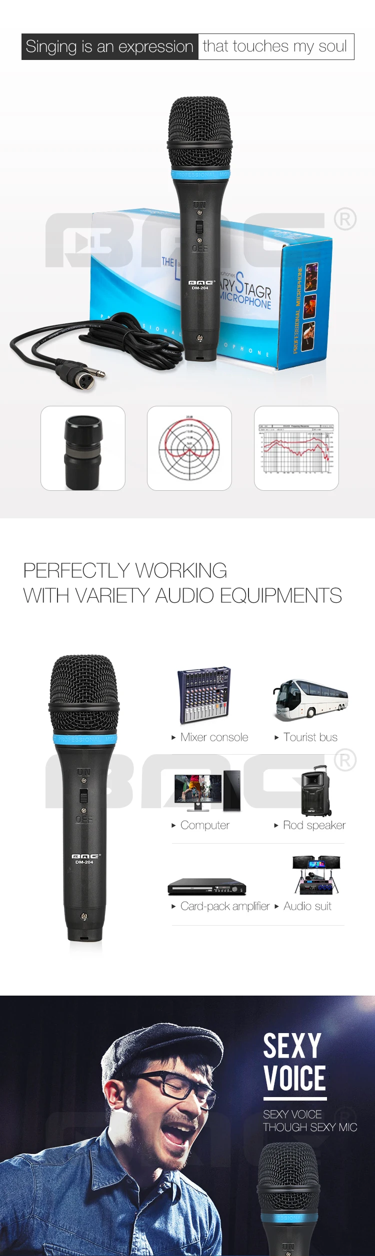 Professional Handheld Moving Coil Microphone Dynamic Cardioid Unidirect One Size