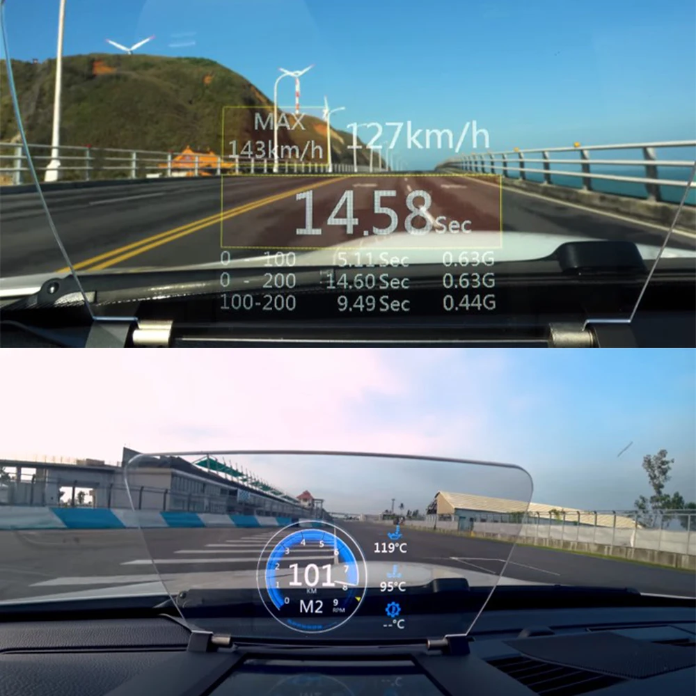 HUD Head Up Display OBD2 General RPM meter Navigation Gesture Controller