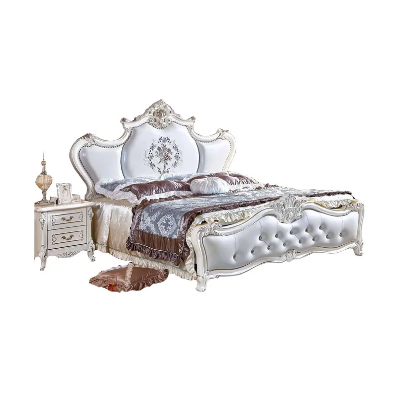 cheap bed room furniture bedroom set Furniture wood king size European luxury Antique classic royal solid wood bedroom set