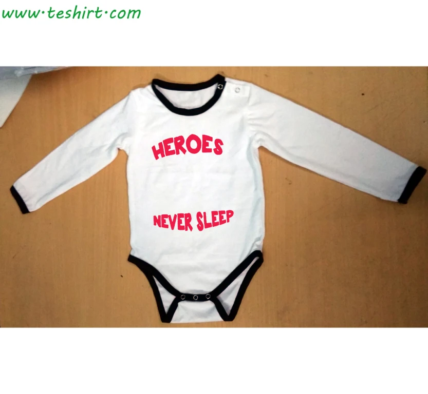 long  sleeve custom printed baby romper