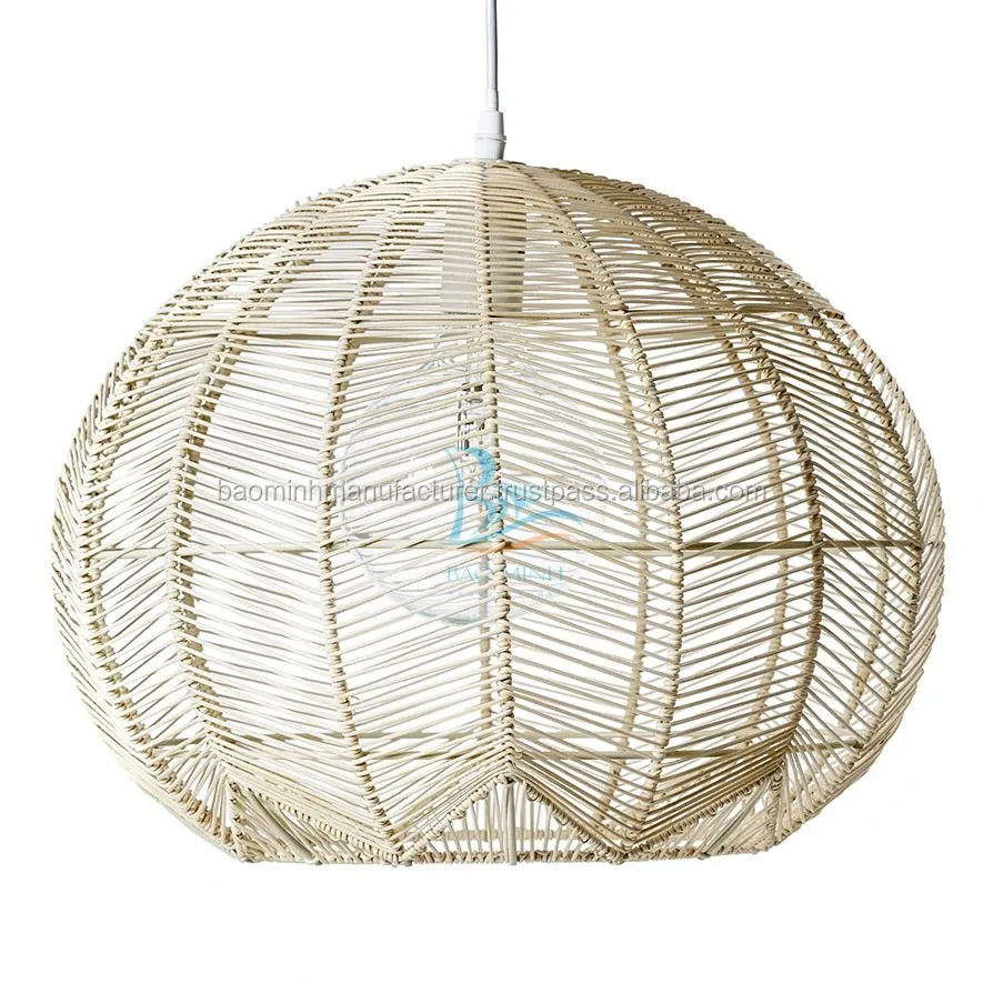 Black Wicker Rattan Ceiling Pendant Light Shade - Baominh