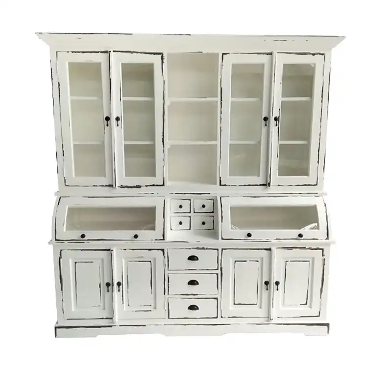 Source Rustic Design Kitchen Wall Cabinet Mahogany Wood With 4 Glasses Door For Kitchen On M Alibaba Com