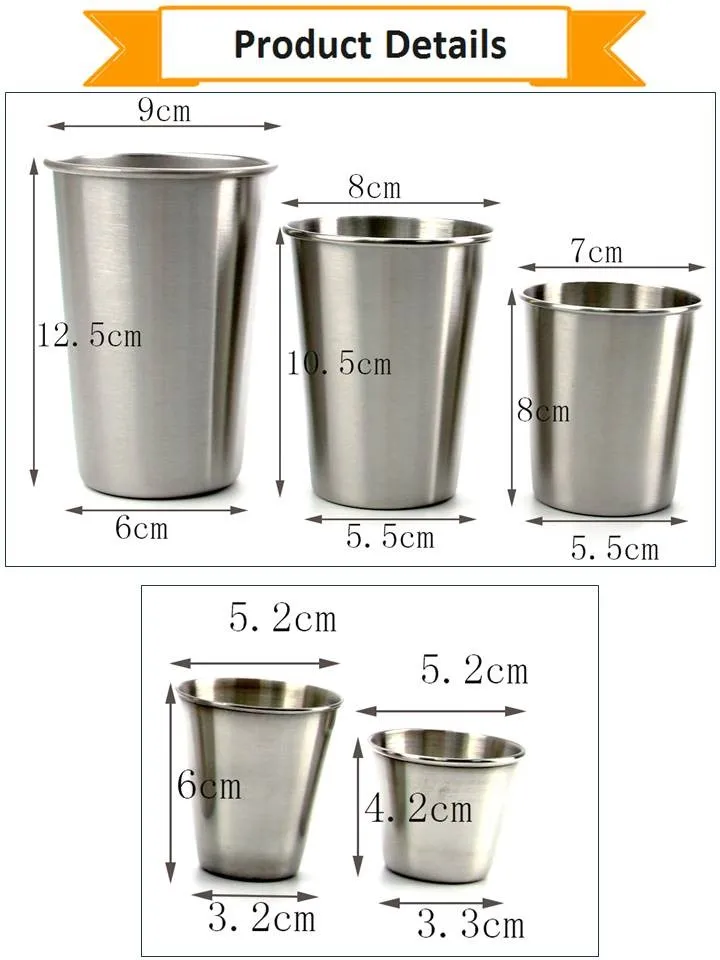 black stainless steel cups