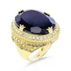 14K Yellow Gold 40's Centorey & French Model Ring With Onyx Stone And Natural Diamonds Total 6.57 Carat