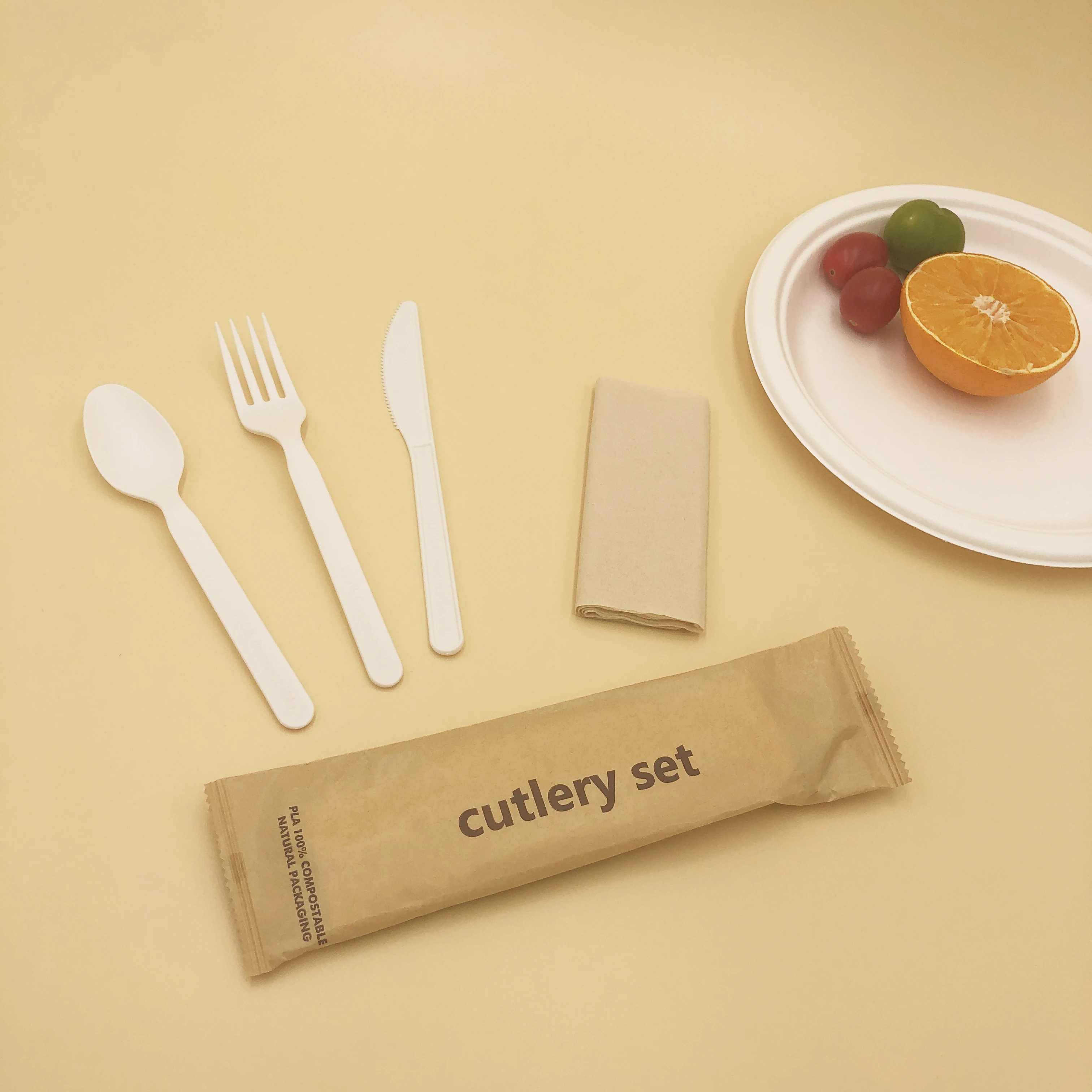 100 Eco Packaging Biodegradable Cpla Plastic Cutlery Compostable