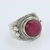 Latest ladies fashion ruby ring handmade indian silver jewelry 925 silver wholesale ring jewelry