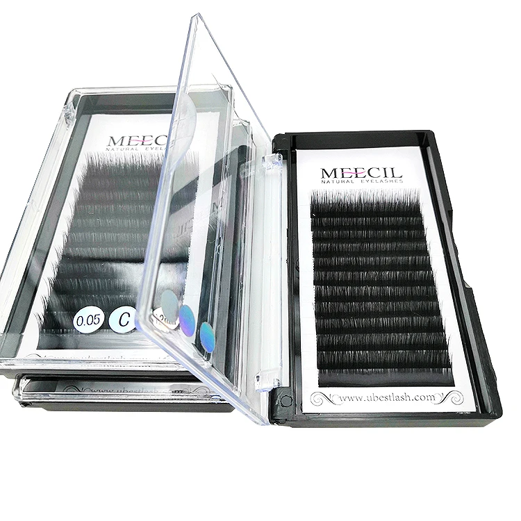 Wholesale Soft Natural Classic Eyelash Extensions C/CC/D Curl Private Label Korean Prime Silk 3D Faux Mink False Eyelash