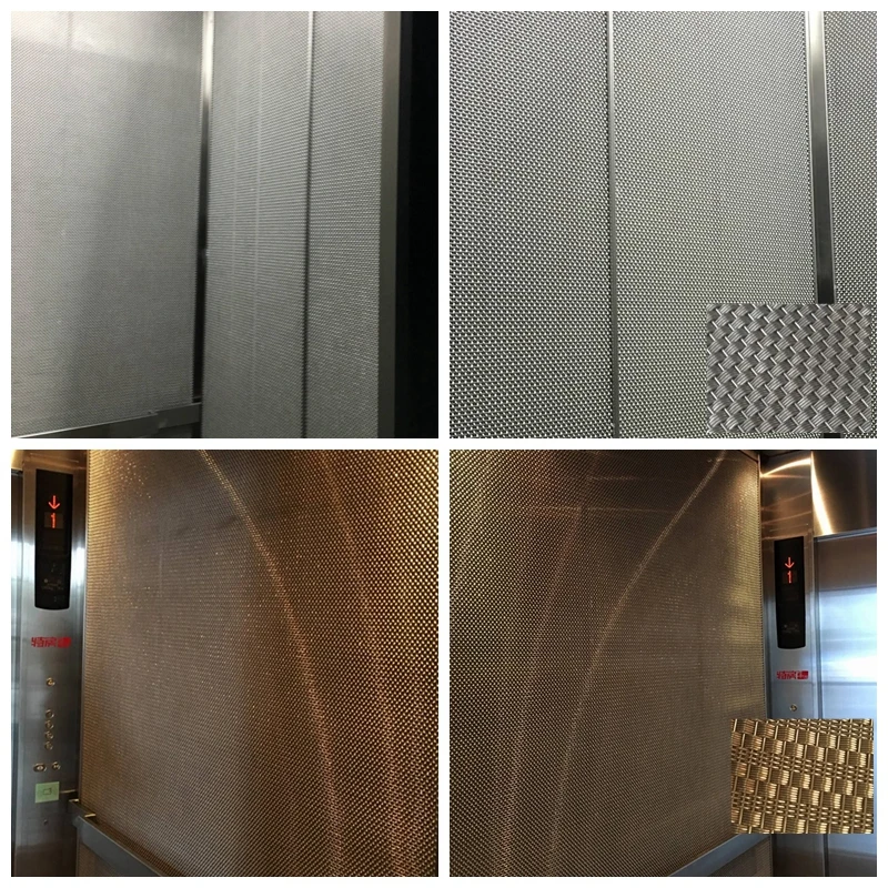 Metal Fabric Brass Material Architectural Decorative Mesh For Elevator