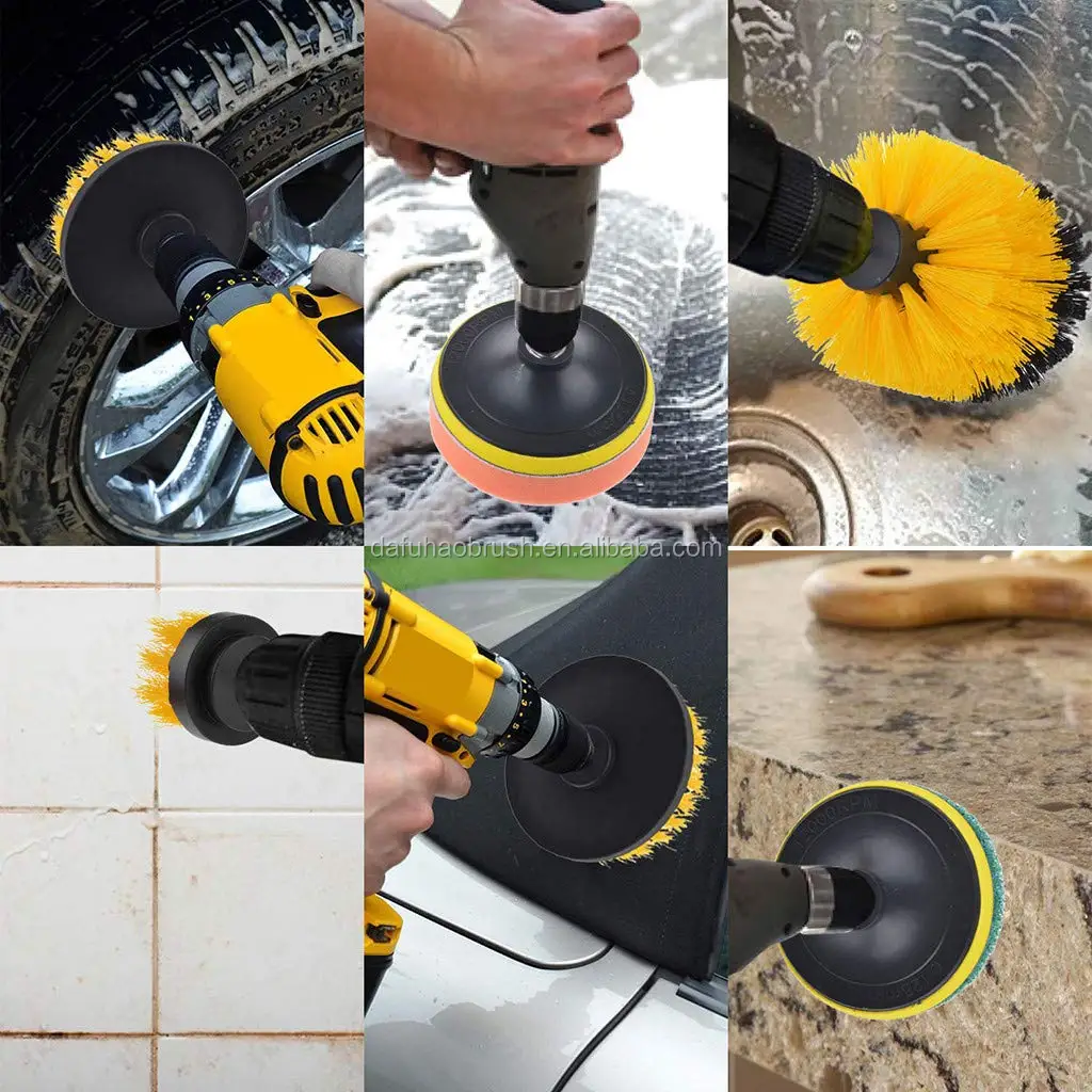 Drill Brush Scrub Pads Power Scrubber Cleaning Kit All Purpose Cleaner Scrubbing Cordless Drill