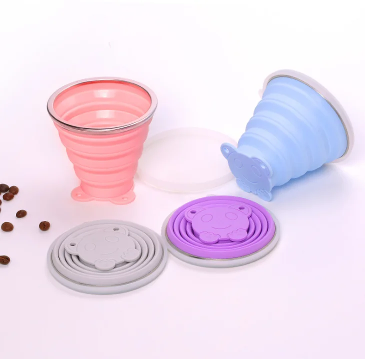 

Silicone Foldable Water Bottle Travel Cup With Lid, Any color