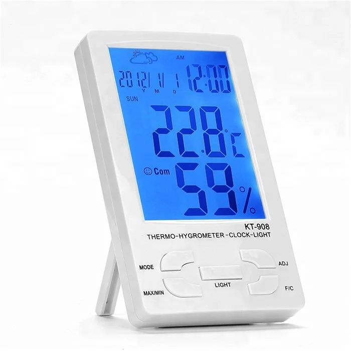 

Free shipping Wholesale Led Digital Household Weather Station Wall Mounted Backlight Thermometer climate temperature humidity