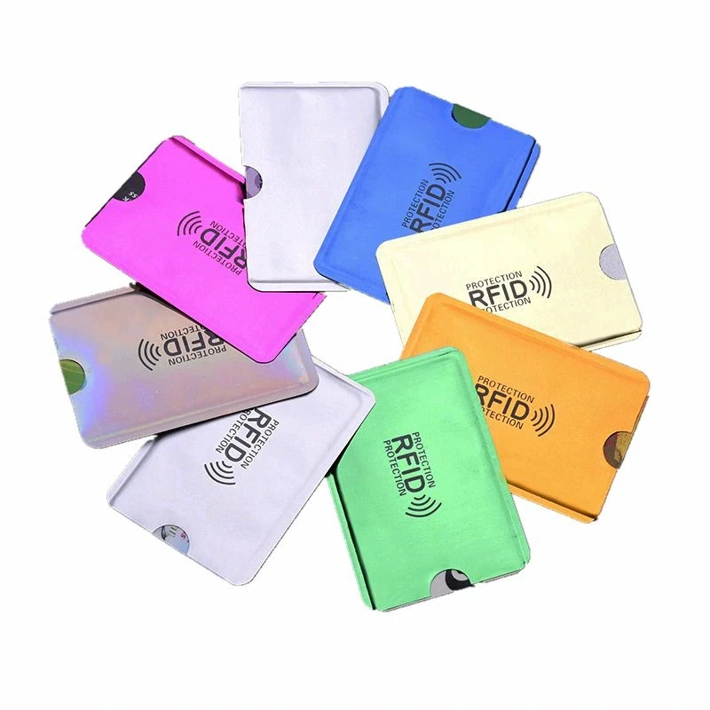 

Anti Rfid Wallet Blocking Reader Lock Bank Card Holder Id Bank Card Case Protection Metal Credit NFC Holder Aluminium 6*9.3cm, Customized