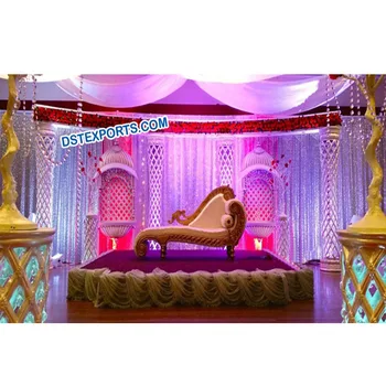 Fiber Crystal Pillar Stage Decoration New Design Wedding Stage
