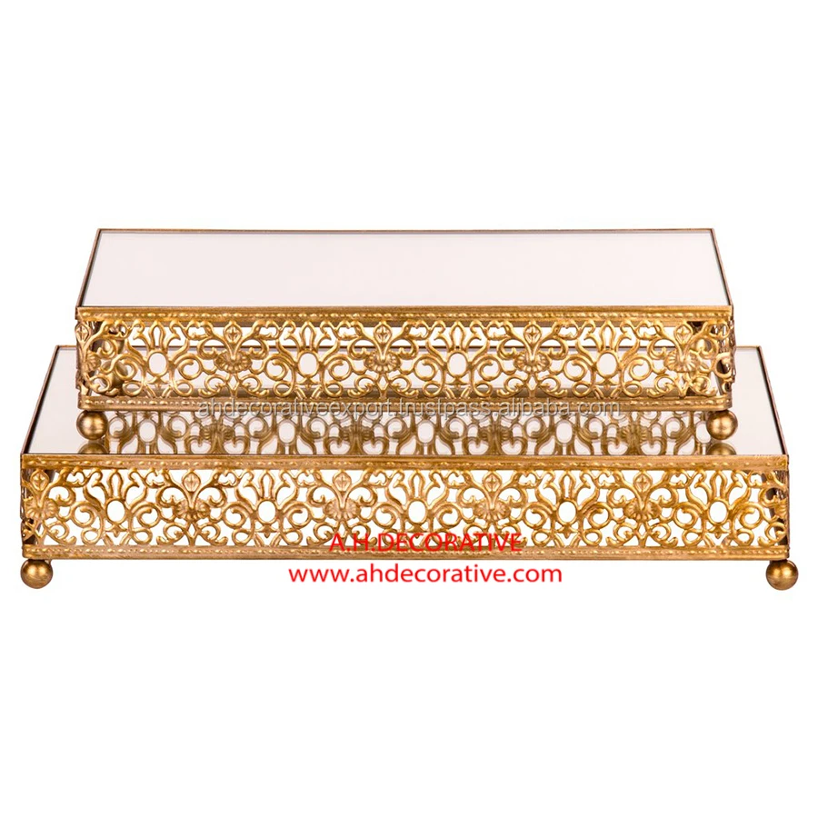 Decorative Rectangular Mirror Top Cake Stand Buy Aluminum Cake Stand