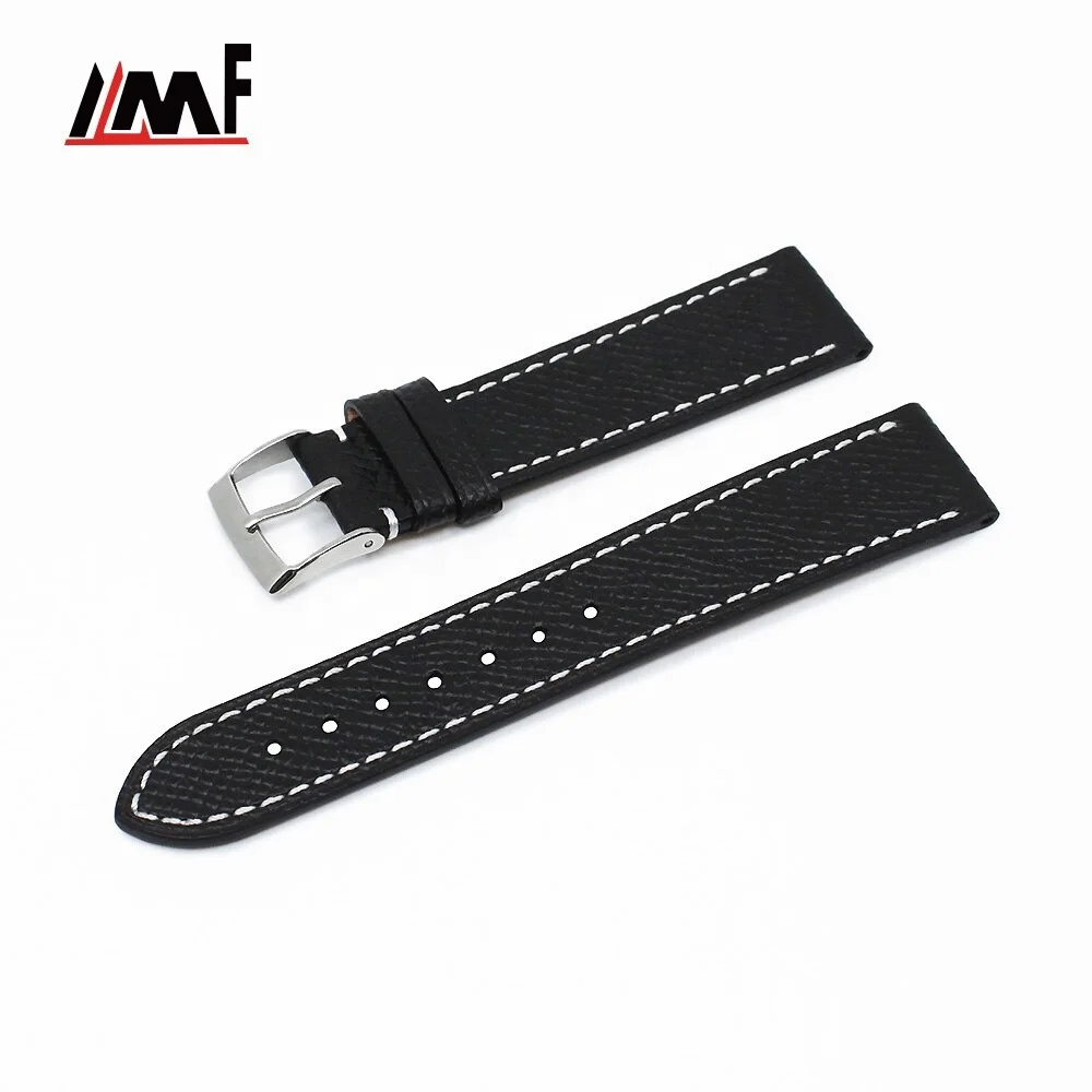 

Good Quality Italian Fashionable Changeable Black Handicafted Grain Epson Leather Watch Strap