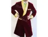 Annu Exports Mens Vintage Long Maroon Velvet Coat Smoking Quilted Dinner Party Wear Jackets