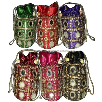 mirror work potli bags