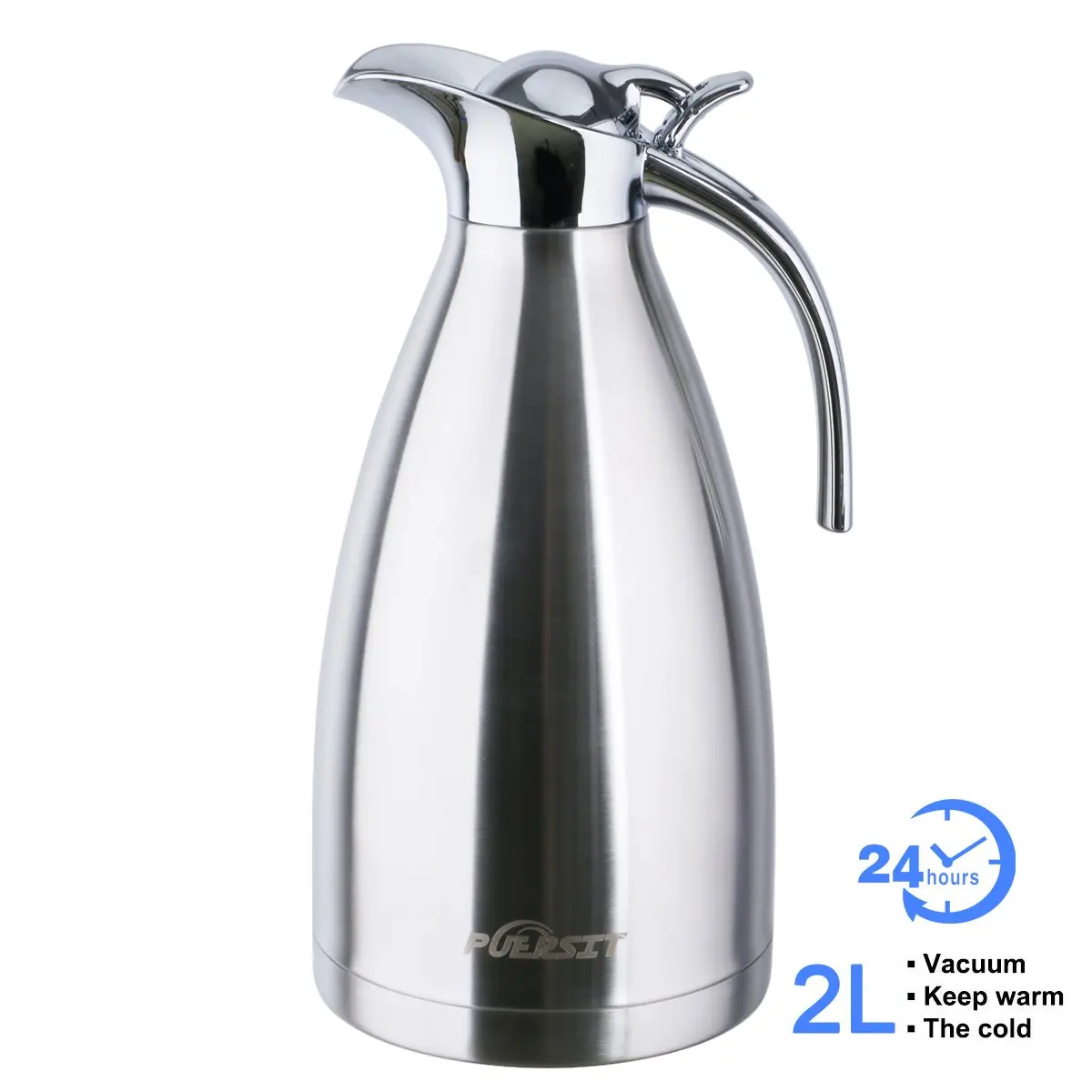 Coffee Double Walled Vacuum Jug JIAQI 68 Oz Stainless Steel Thermal