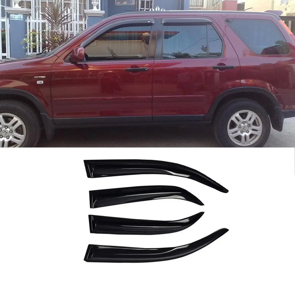 4pcs Smoke Window Visors Vent Shade Sun Rain Guards Fit For 2017-2019 Honda CR-V