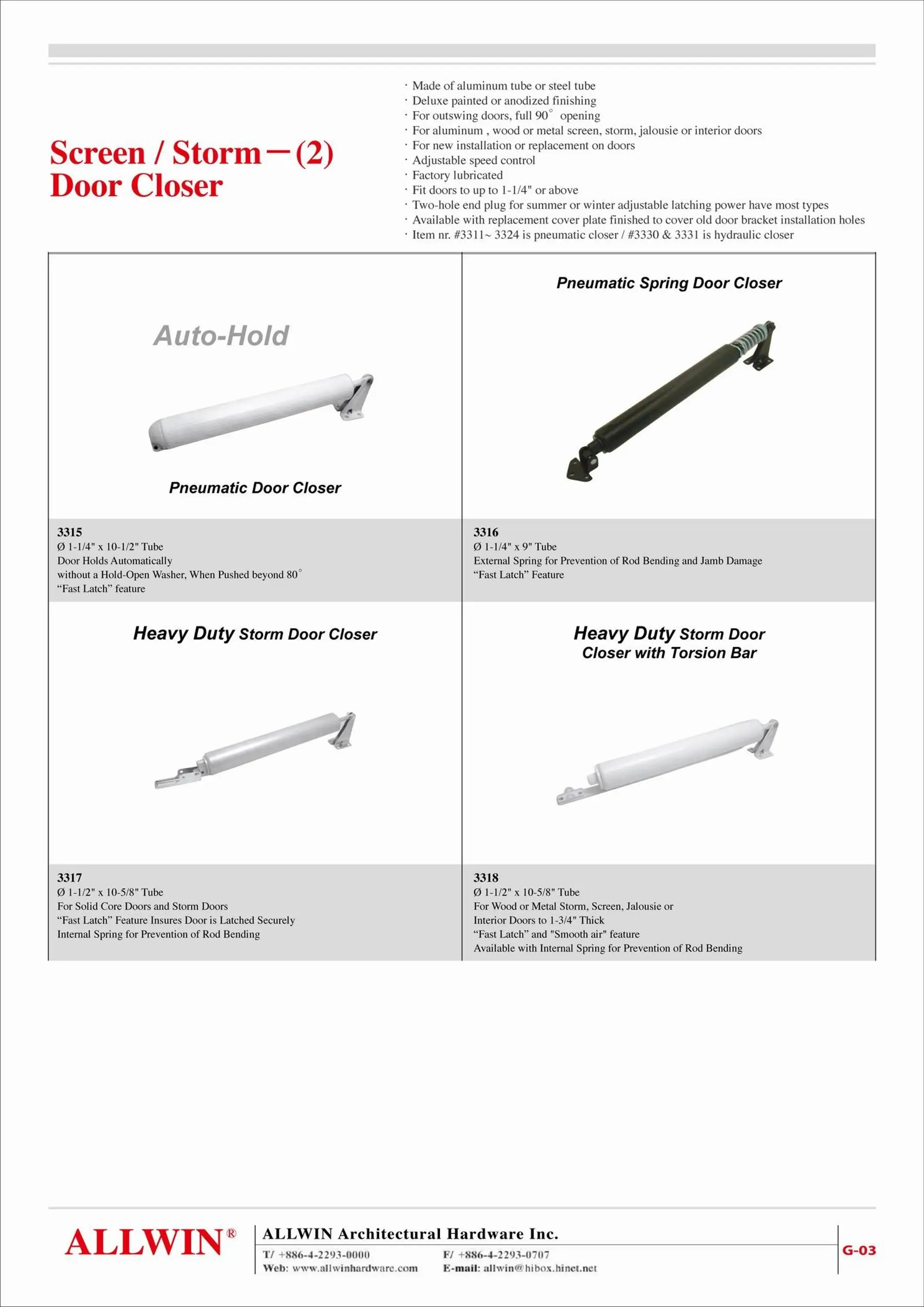 Heavy Duty Pneumatic Spring Storm Door Closer Buy Pneumatic Door