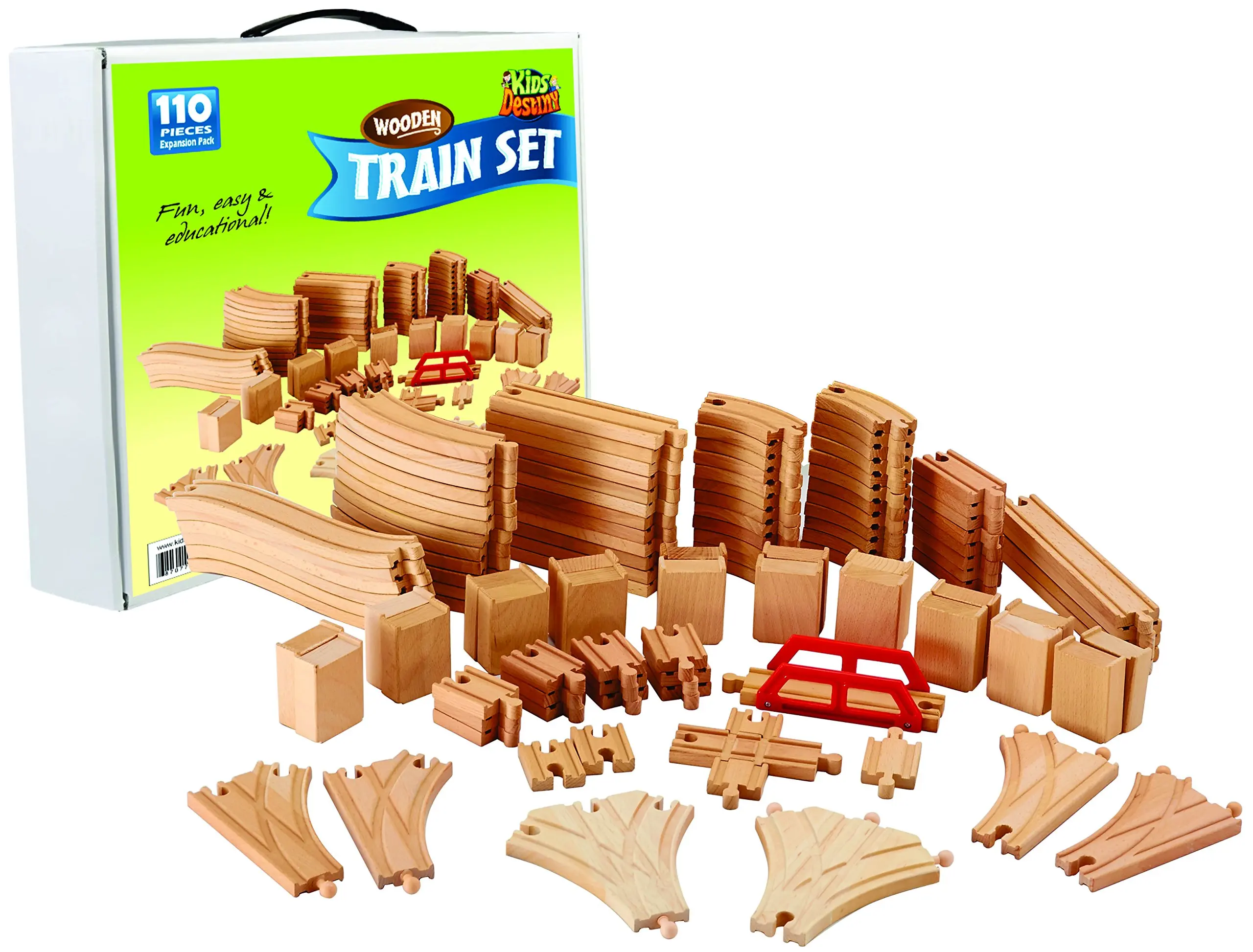 wooden train set pieces