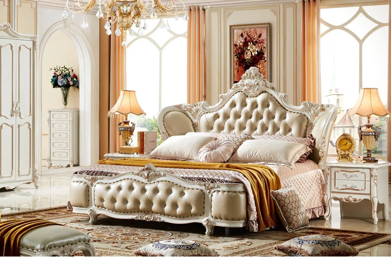 Luxury Classic King Size Wood Royal French Style Bedroom Furniture Set.jpg