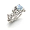 Wedding Crystal Silver Color Rings Vine Leaf Design Engagement Cubic Zircon Ring Fashion Bijoux For Women Ladies Jewelry Gifts