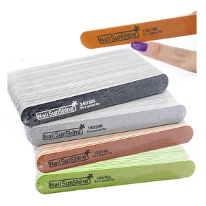 disposable colorful thin wooden professional nail file emery board manicure tool