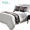 Wholesale Hotel Satin 300T Stripe Single Use 4Pcs Plain White Egyptian 100% Cotton Fitted Bed Sheet