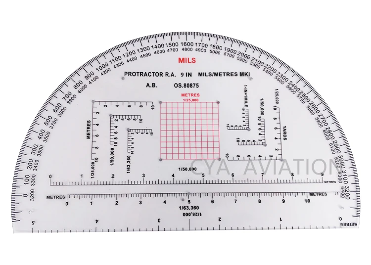 Approved Accurate 6" RA Map Reading Military Protractor and Instructions