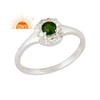 925 Sterling Silver Handmade Ring Chrome Diopside and White Topaz Gemstone Rings Wholesale Jewelry
