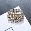 mother gift brooch flower letter G pin with full diamond brooch