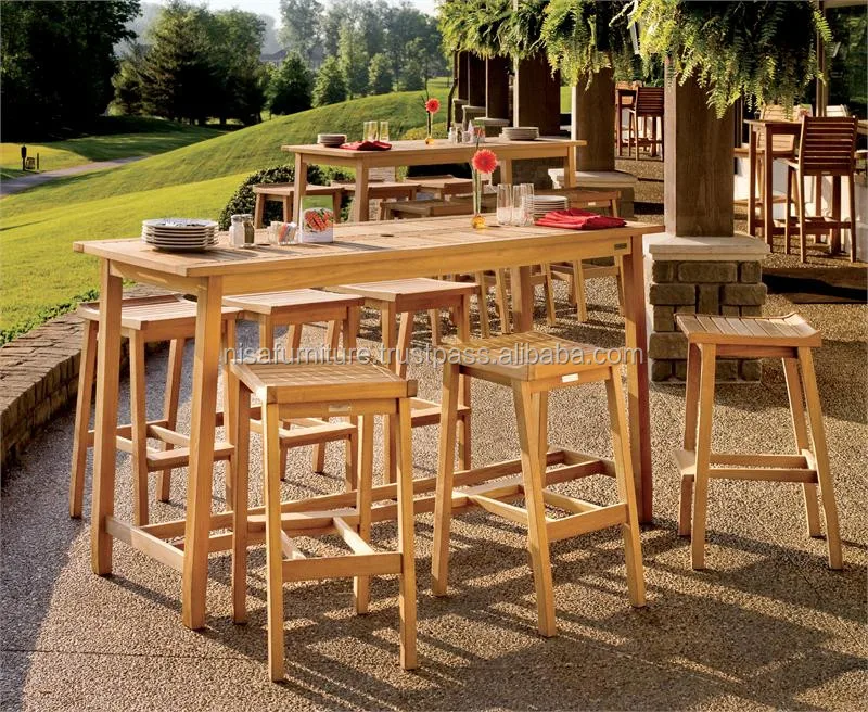 Teak Bar Stool And High Bar Table Chairs Set Buy Bar Table,Bar Table