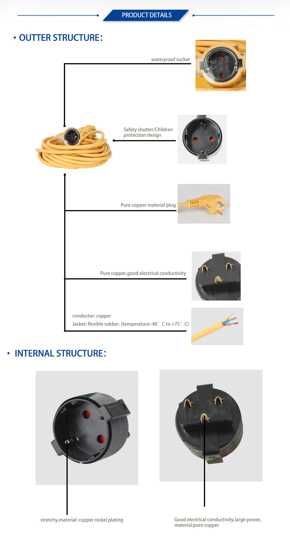 European Type 220v Extension Cord 2 Pin Power Extension Cord Buy 2