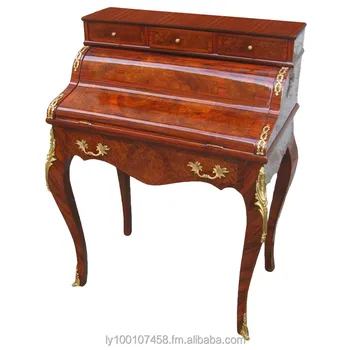 Rolltop Desk Louis Xv Style Marquetry Egypt Reproduction Antique