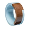 Latest fashion design wholesale wood and resin bangle / resin and wood bangle / wood and resin joint bangle 11515B