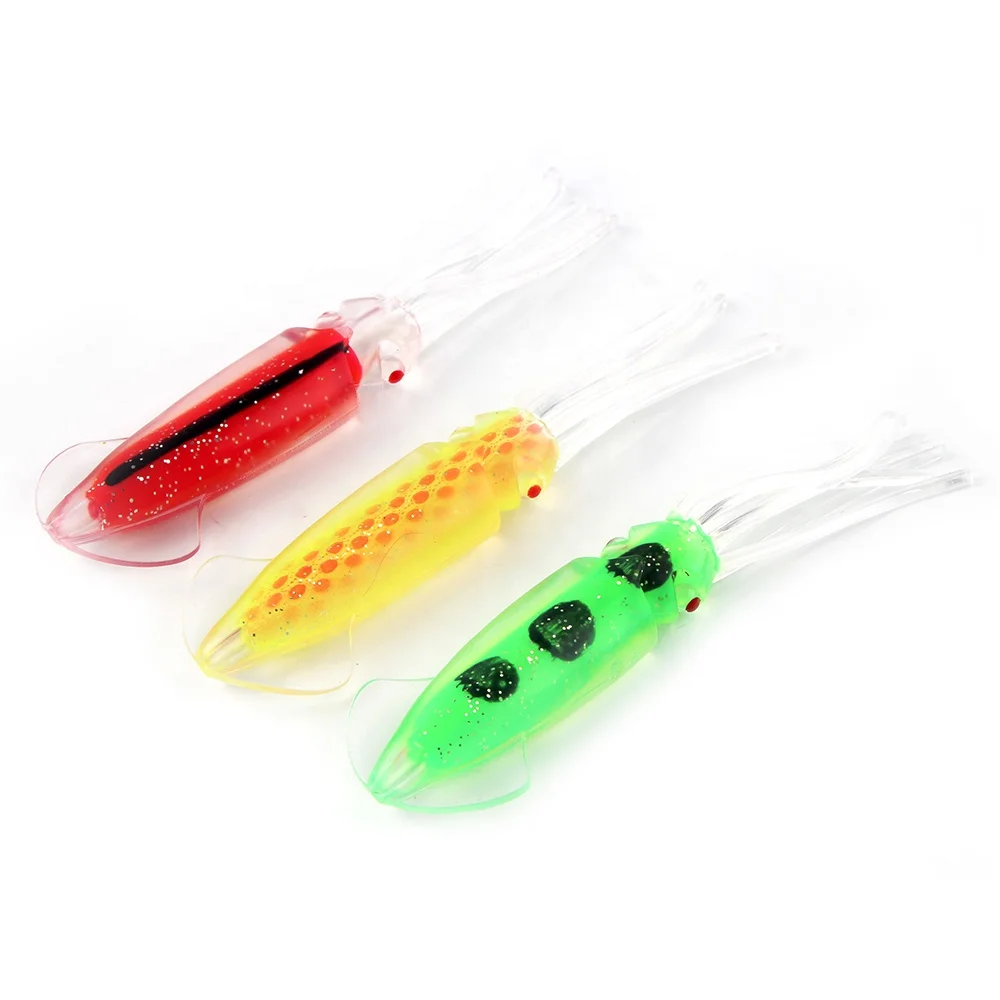 

in stock 12cm 12g soft plastic fishing skirt lure octopus squid fishing lure