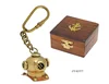 Diving Helmet key chain made in brass with wooden Box